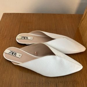 Zara Flat White Mule